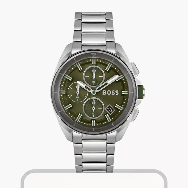 Hugo Boss Volane Chronograph Green Dial Men's Watch- 1513951